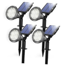 Solar Lights Outdoor, Ultra Bright 21 LEDs IP67 Waterproof 4 Pack Cool White