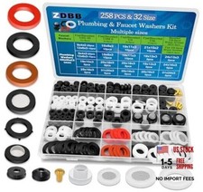 258 Pcs 2-in-1 Spigot Washer  Hose Gasket Kit for Assorted Outdoor 258 PCS