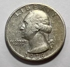 1936-S ~ 25C ~ U.S. Washington Quarter ~ Circulated ~ San Francisco Mint