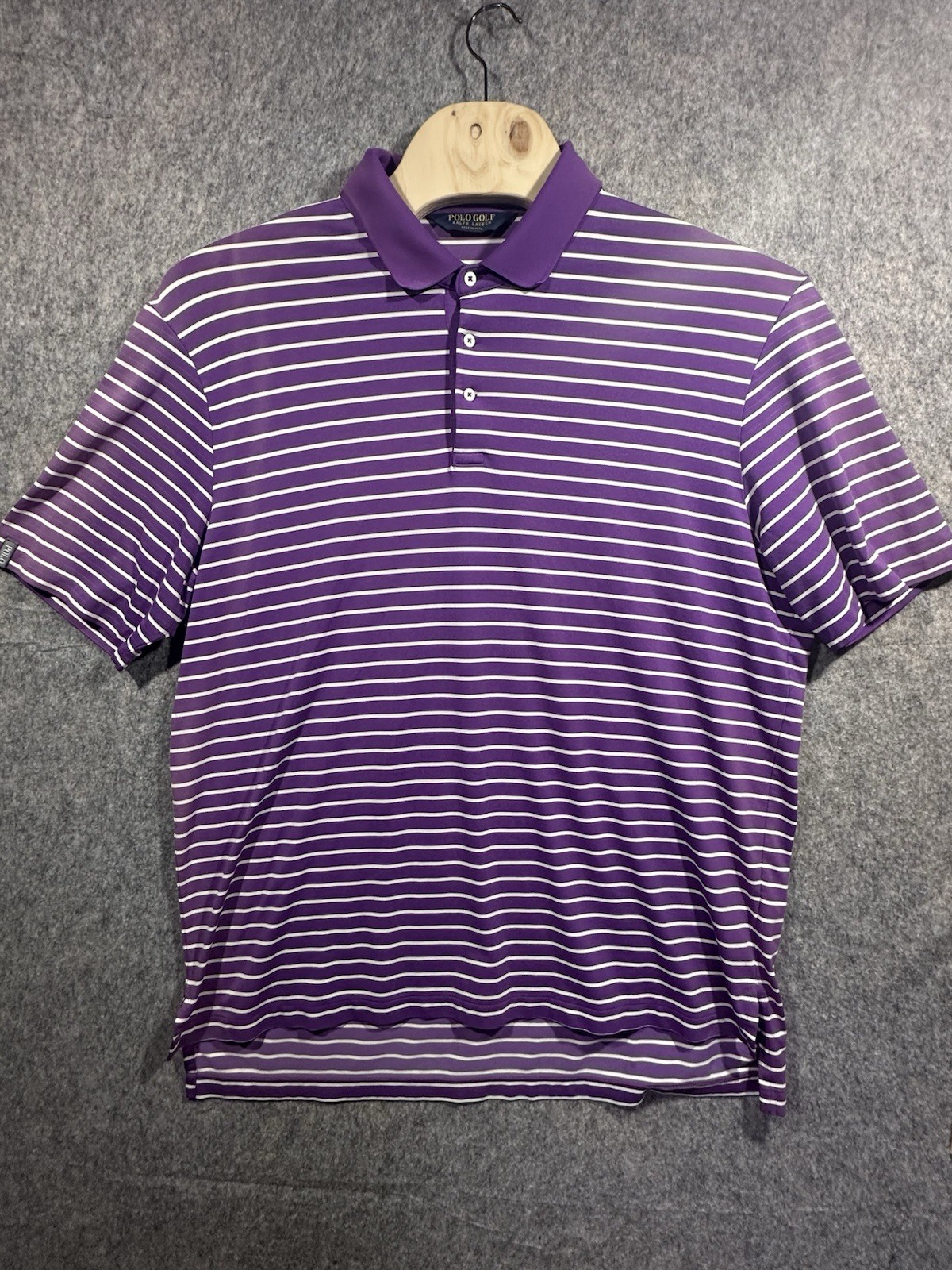 Polo Golf Ralph Lauren Shirt Men’s XXL Purple Striped IMPERFECTION READ DESC