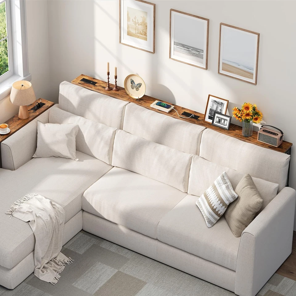 Narrow Console Table Set of 2 with Adjustable Height, Behind Couch Table with... - Image 2 of 4