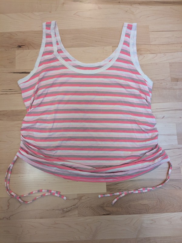 2 Torrid Pink Stripe Super Soft Knit Cinch Sides Sleeveless Tank Top 2X 18 20