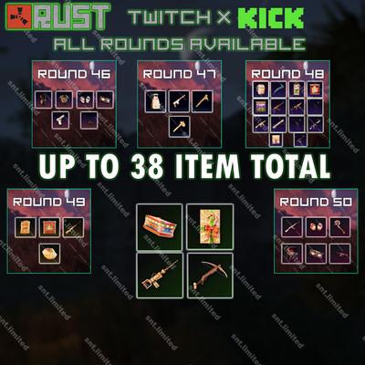 RUST - Kick & Twitch Drops | ALL Available | Up to 38 Item Total | STEAM