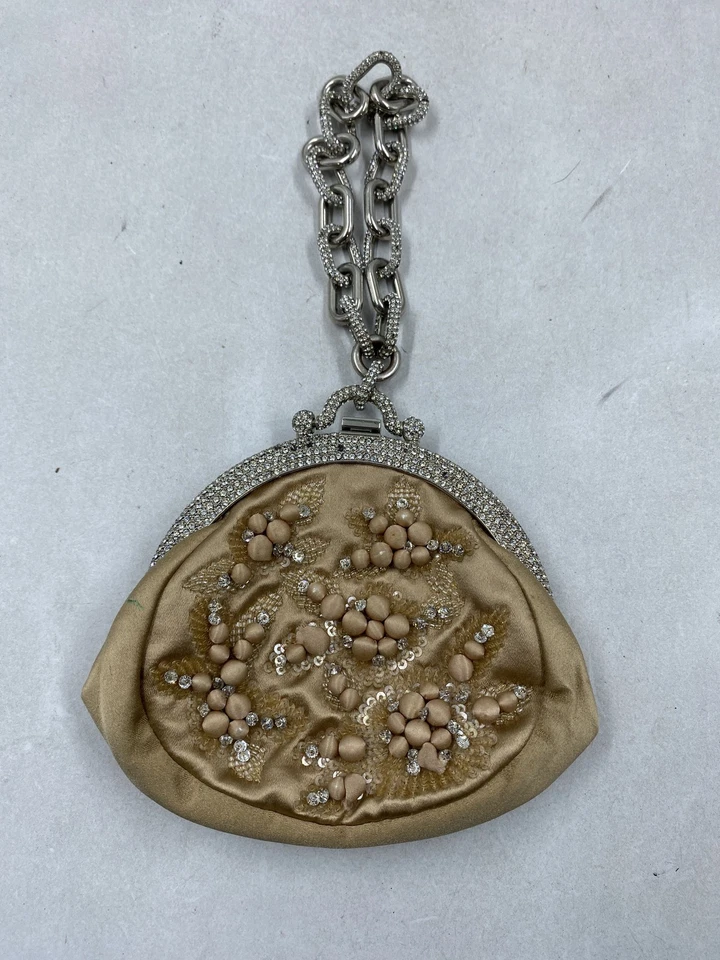 Valentino Garavani Beige Floral Silk Clutch Evening Bag - Image 2 of 4