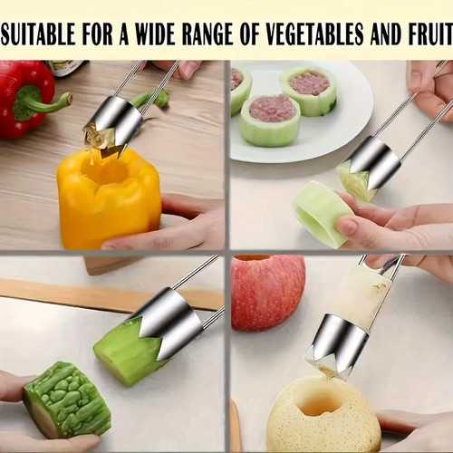 Stainless Steel Core Remover Pear & Apple Corer Vegetable Seed Extractor Lot - 第 8/9 張圖片