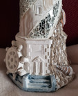 Lighthouse Nautical Detailed Figurine 4"x11 White, Blue & Sand New & On Sale — photo 2