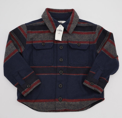 Banana Republic Baby Toddler 3 Years Boys Long Sleeve Striped Melton Shirt NWT