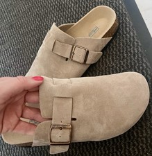 Birkenstock Boston Pantoletten - Beige