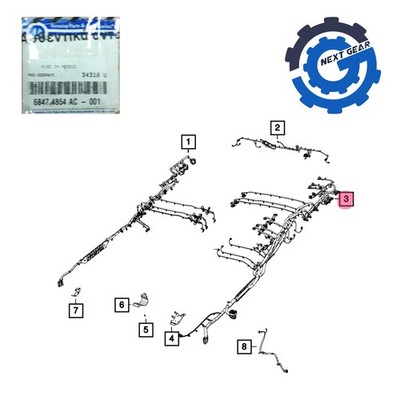Mopar Left Chassis Wiring Harness for 2021 Ram 1500 68474854AC New OEM