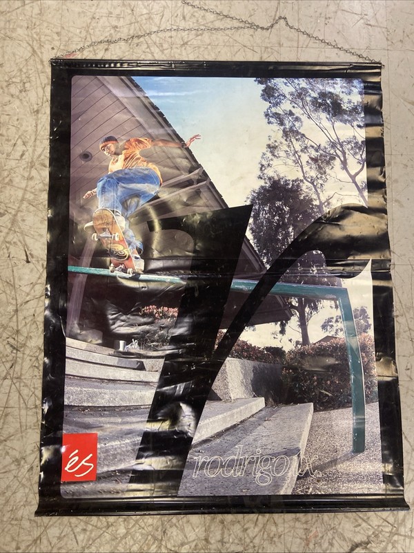 Rare 2000’s Rodrigo TX 2  Sided Es Footwear Banner Skateboarding 47”x36”Vintage