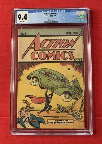 1976 Action Comics #1 - The 1st Reprint of 1938 Superman Classic Graded CGC 9.4