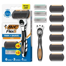 Mens 3-in-1 Grooming Kit Beard Trimmer, 5-Blade Razor, and Edger, Black