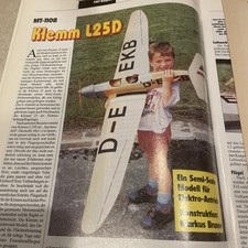 Bauplan für Elektroflieger Klemm L25D ,  163...