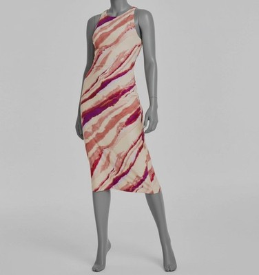 Rachel Rachel Roy Womens Orange Painterly Stripe-Crewneck Sheath Dress Size: XXL