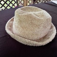 Vintage Acrylic Blend Cream Bucket Hat Womens Festival Y2K Style OSFM