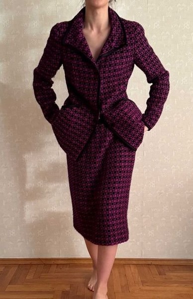 Oscar de la Renta Suit Purple 42/M/46