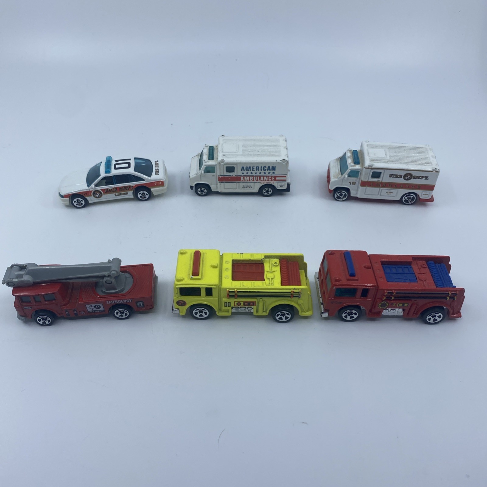 Vintage Hot Wheels Set of 6 Emergency Vehicles - See Description for Details