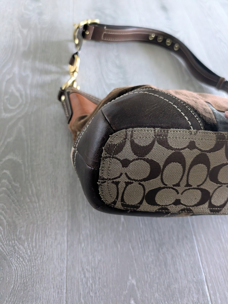 Coach Vintage Patchwork Leopard, Suede, Velvet & Leather Shoulder