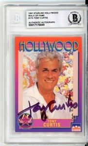 Tony Curtis Signed Walk of Fame - Beckett - Hollywood Great