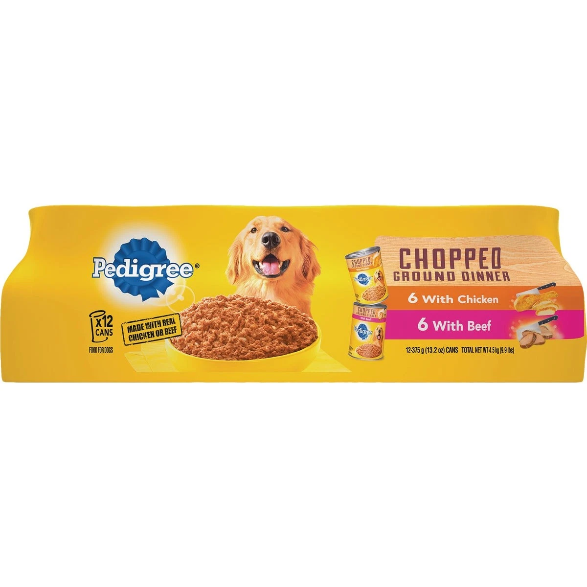 Pedigree Traditional Chopped Ground Dinner Chicken/Beef Variety Wet Dog Food