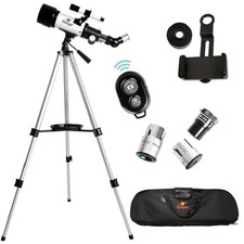 Telescope, 70mm Aperture 400mm AZ Mount Astronomical Refracting Telescope for Ki