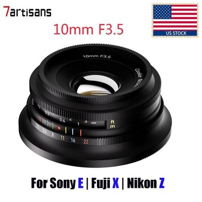 7artisans 10mm F3.5 APS-C Wide-Angle Lens for Sony E/Fuji-X/Nikon-Z Cameras