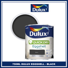 Dulux Quick Dry Black 750ML Eggshell Paint Interior Wood Metal