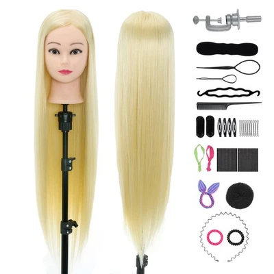 NEVERLAND BEAUTY & HEALTH 30 Inch Hairdressing Head Mannequin Doll Training Styling with Clamp+ Braid Sets
