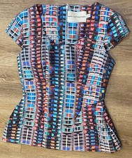 Mary Katranzou Top size 8 UK Cap Sleeve Multi Colour Ex Cond