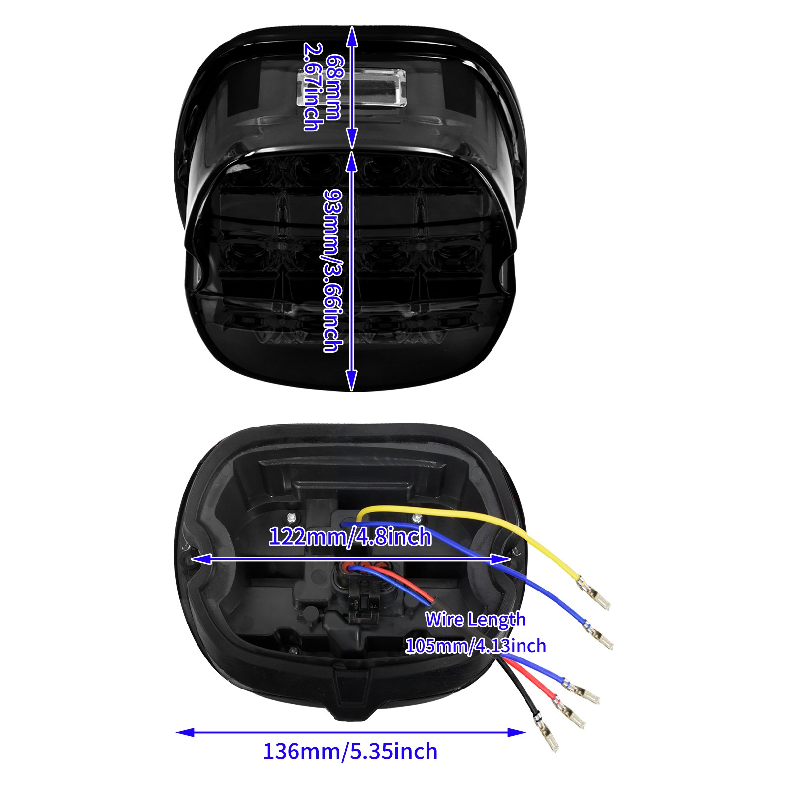 Smoke Lens LED Brake Tail Lights w/ Turn Signals For Harley Softail Touring Dyna