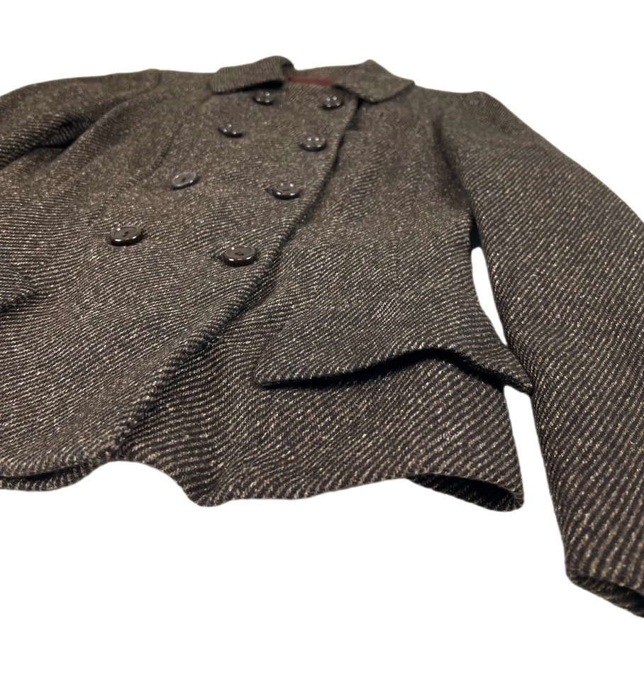 Jaqueta blazer de lã vintage anos 60 Joseph Magnin Natalie verde peito duplo tamanho 4 - Imagem 4 de 4