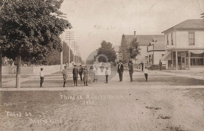 Street View Third St., Rogers City MI Michigan 1908 RPPC Photo Postcard COPY