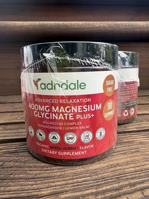 Adndale Magnesium Glycinate Plus Complex Gummies 400mg  Mixed Berries - 2 Pack