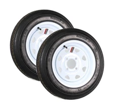ECustomrim 2-Pack Trailer Tire Rim Assembly 4.80-12 480-12 12" 4 Lug On 4" Ce...
