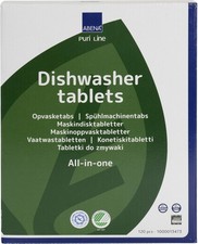 ABENA PuriLine Dishwasher Tablets with Salt & 1 count (Pack of 120), White
