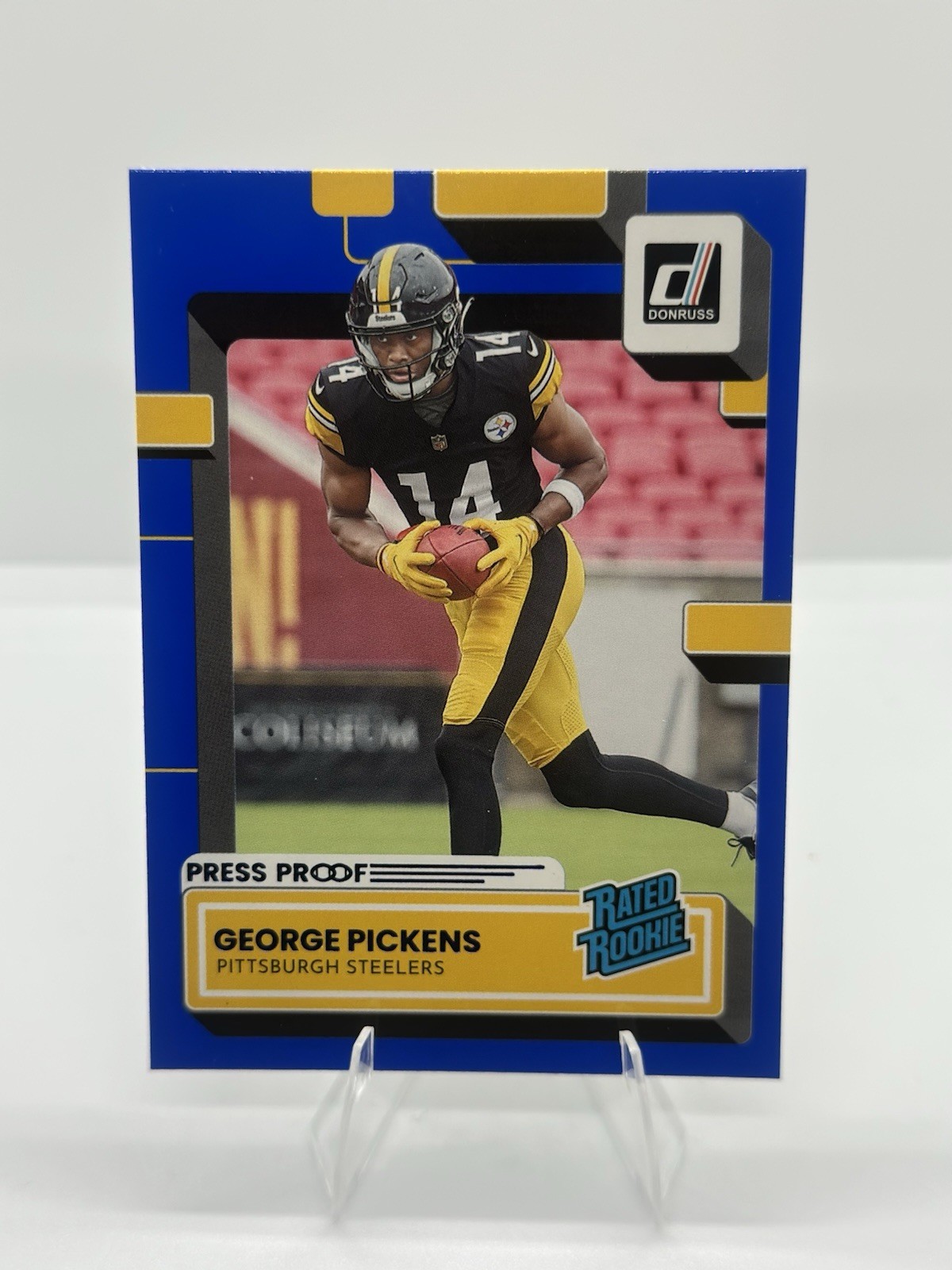 2022 Donruss #323 George Pickens Blue Press Proof RC Pittsburgh Steelers Rookie