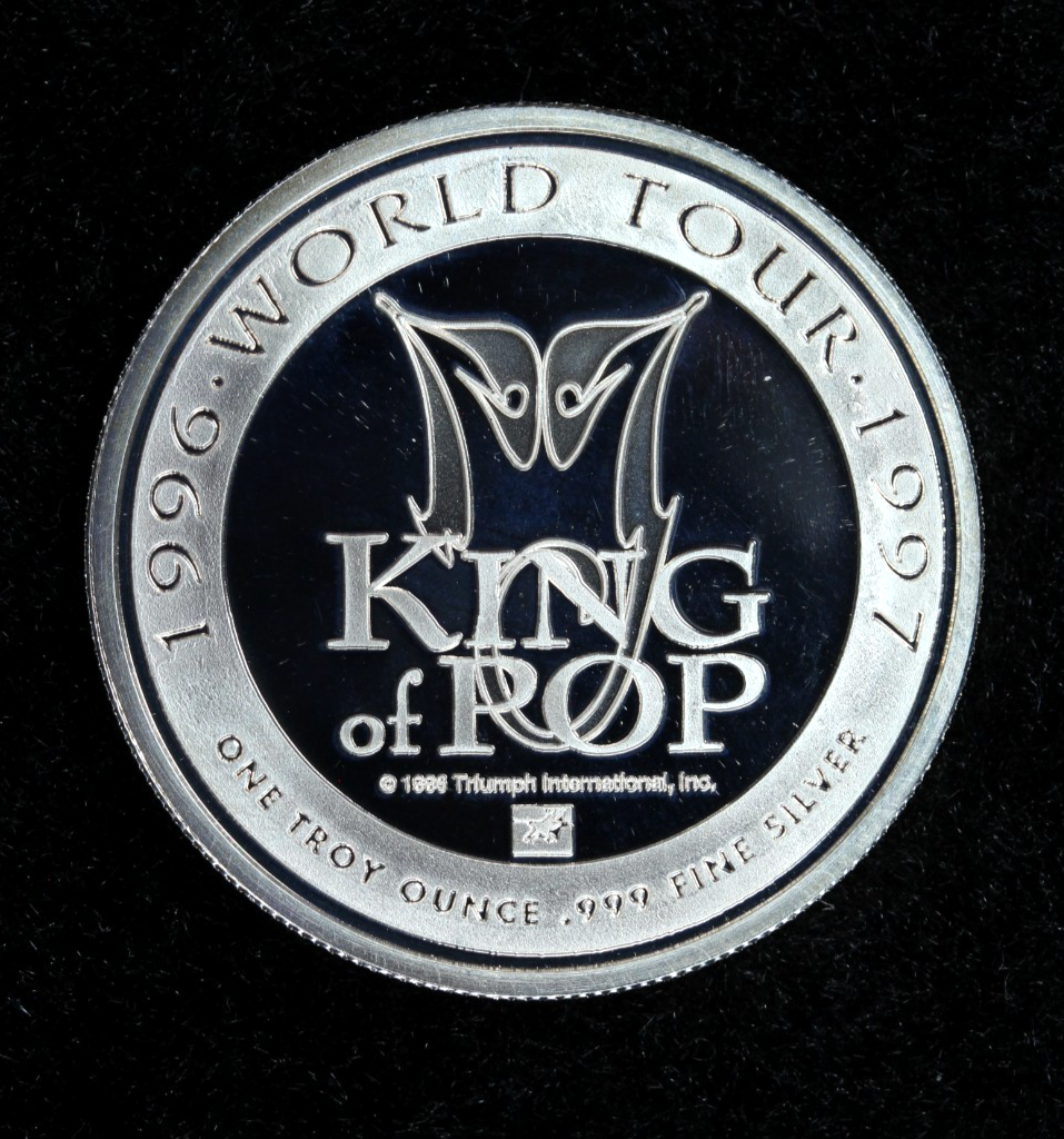 1996 Michael Jackson King of Pop 1oz Silver Round .999 HIStory