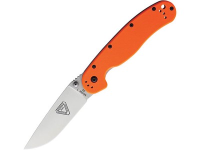 Ontario RAT 1 Pocket Knife 3.6'' Drop Point D2 Satin Blade Nylon Handle Orange