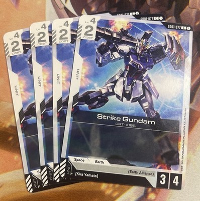 Gundam Card Game Strike Gundam GD01-077 C Playset Of 4 Newtype Rising 