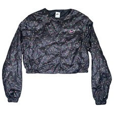 Nike Jacket Sportwear Floral Cropped Black Size Medium