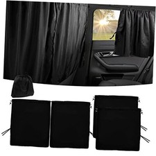 Privacy Curtain Universal Car Divider Between Rear Seat Auto Blackout Sun 3Pcs