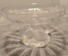 Lalique Crystal Nogent Sparrow Birds Pedestal Compote Dish Bowl — photo 1