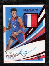 2020-21 Panini Immaculate Rookie Red 11/49 Saddiq Bey #110 Patch Auto 8fp