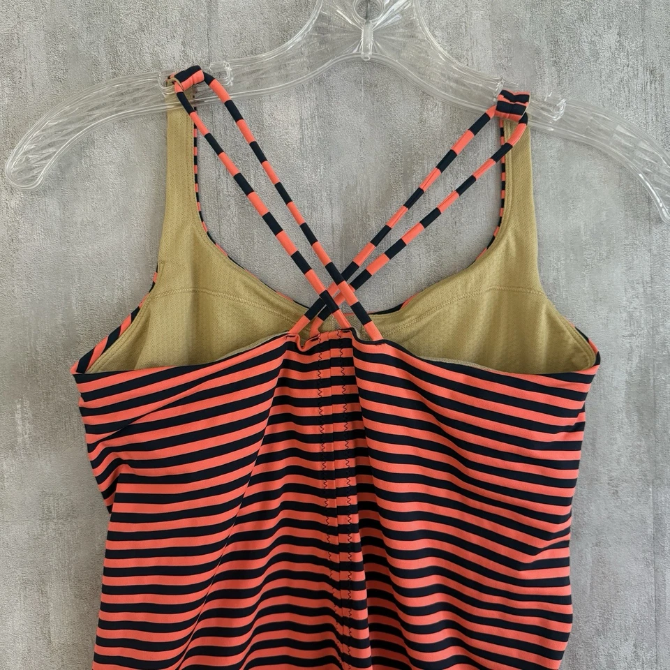 Lululemon Free To Be Tank Top Women Size 6 Orange Striped Racerback Gym Unpadded - Image 4 of 4