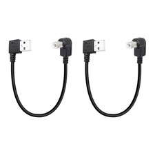 90 Degree Short USB Printer Cable 25CM Right Angle USB 2.0 Type A to B 2 PCS