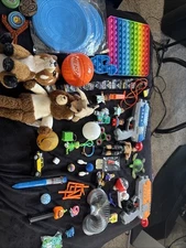 Boys Toy Mix Lot Like Slinky, Fits Nerf, Like Poppit, Monster Jam, Spinner