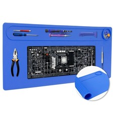 Extra Large Soldering Mat 32.7x14.6 Inch Silicone 932F Heat Resistant Blue Pad