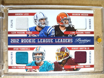 2013 Luck Weeden Tannehill Griffin III Panini Prestige Quad Patch /299    QTY