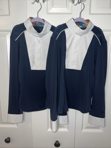 Chestnut Bay SkyCool® 'Liberty' Youth Long Sleeve Show Shirt Navy Medium x 2