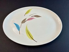 MCM STETSON CREATION OvenProof Hand Painted 13.75" Oval Platter Pastel Leaves